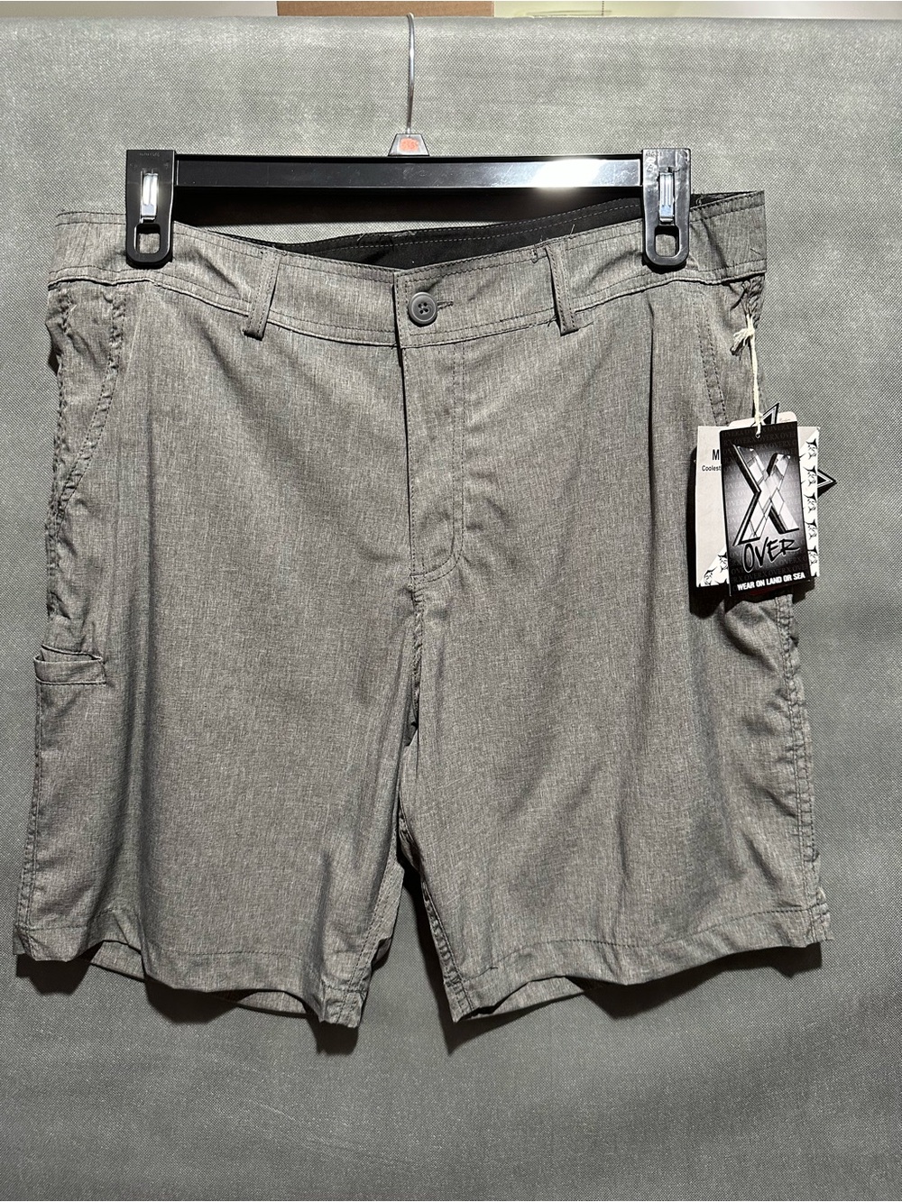 NWT Island Inspired Resortwear Gray Hybrid Swim Shorts Magic Print Size 36